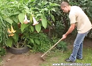 Busty beauty is enjoying his huge wiener